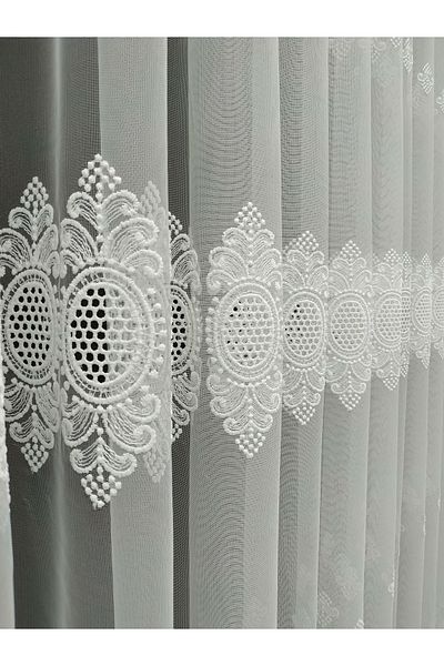 evihtiyaclarim by IOC Borelli Tulle Curtain New Season Tulle Curtain for Living Room and Living Room 1 X 3 Tight Pleated