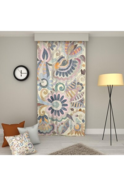 Tedz Collection باريدورا براون شال نمط واحد الجناح خلفية الستار