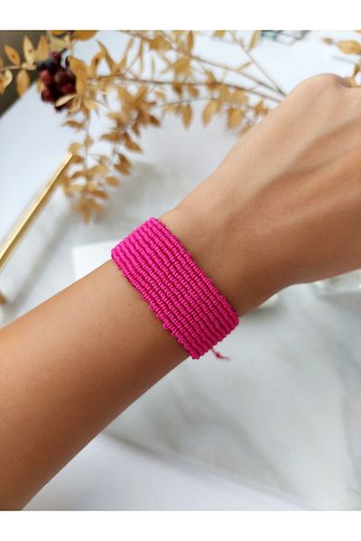 BUNİTA DESİGN Fuchsia Macrame Bracelet