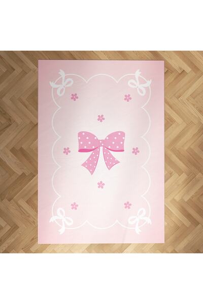 MEKTA HOME Pembe Papyon Çocuk Ve Bebek Odası Halısı Mkth-237