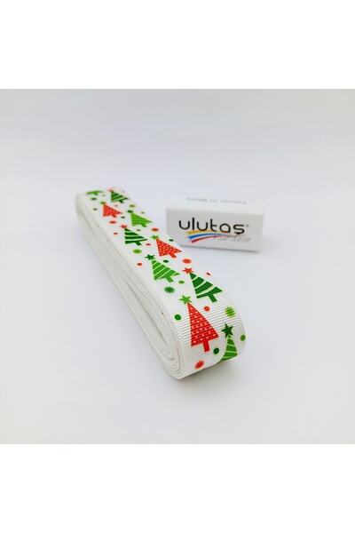 Ulutaş Materiale ornamentale Panglică de Anul Nou cu model de pin verde alb Prețul este pentru 1 metru – Panglică – Kurde