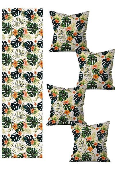 stellahomes Special Design Runner and 4-Piece Throw Pillow Cover Set 5 Pieces...