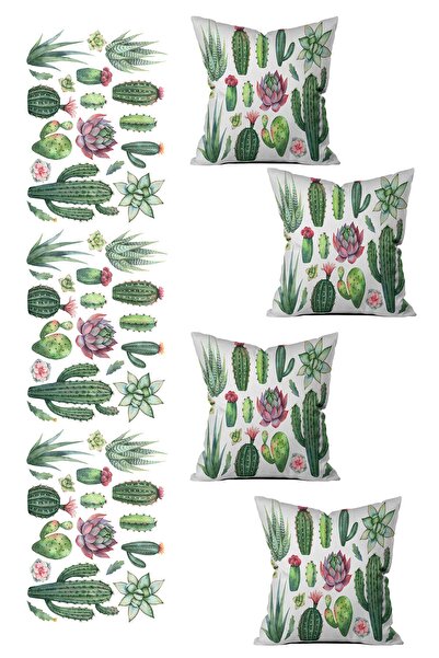 LadiesHome Set de huse de pernă cu design special pentru alergători și 4 pies...