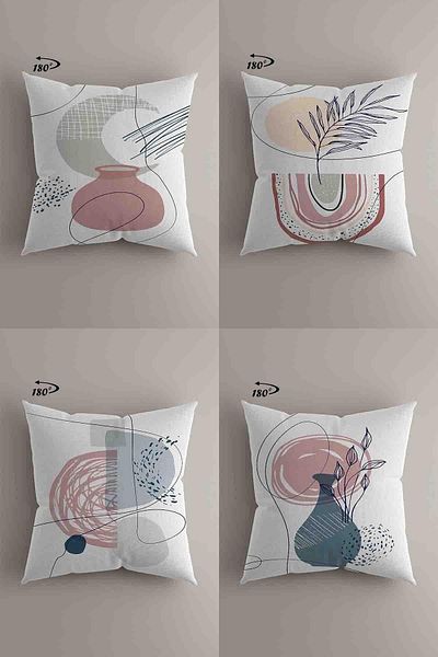 LadiesHome Modern Decorative Design Double Sided Digital Printed 4-Piece Decorative Throw Pillow Cover