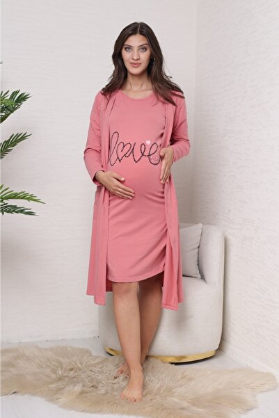 Semm Mix Maternity Nightgown Dressing Set Love