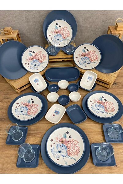 Keramika Set Breakfast Blue Flowers 37 Pieces for 6 People202222907