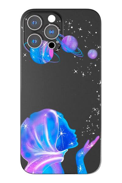 Spoyi iPhone 14 Pro Black Premium Phone Case with Hijab Space Girl Design