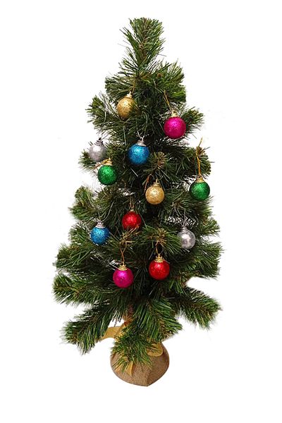 Kazanabil Pack of 12 Mixed Color Glitter Balls New Year Tree Ornament 3cm