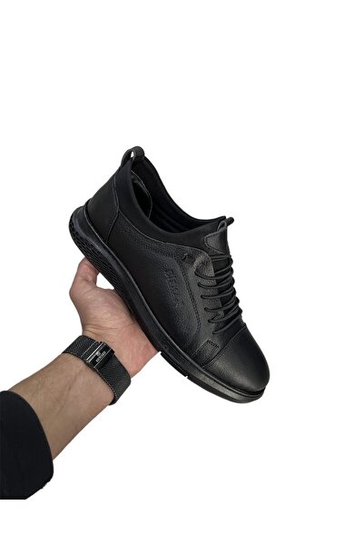 Seher Hakiki Deri Ortopedik Kışlık Erkek Günlük Ayakkabı Siyah