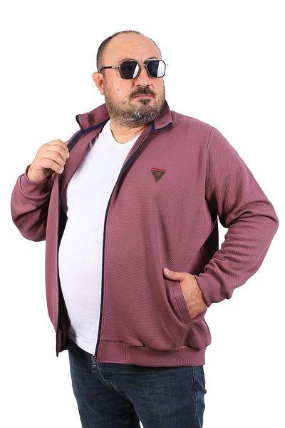 MocGrande Plus Size Cardigan Zippered Approval 22723-lıla