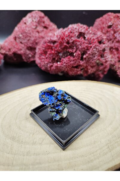 DOĞAL TAŞ DELİSİ Azurit Özel Kutusunda Dekoratif Ham Doğal Taş (sertifikalı)