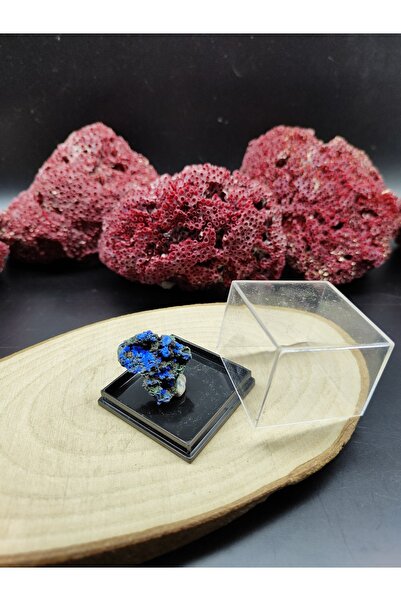 DOĞAL TAŞ DELİSİ Azurit Özel Kutusunda Dekoratif Ham Doğal Taş (sertifikalı)