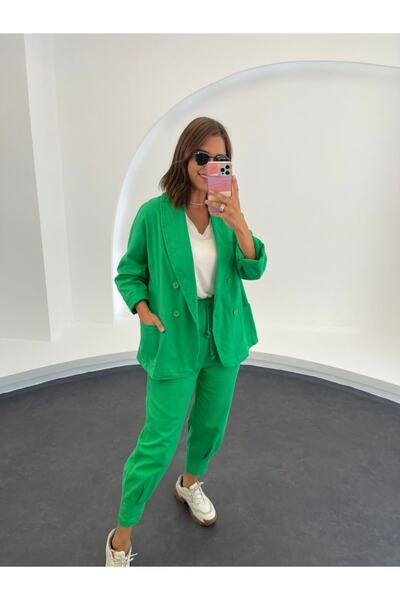 EYBUTİK Green Oversize Jacket Trousers
