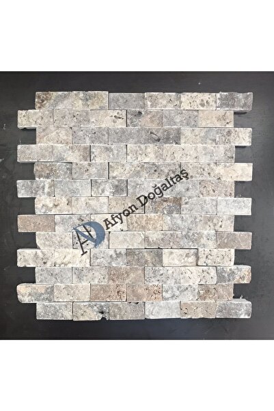 Doğaltaş Silver (gümüş) Trv. 2,3x4,8 Cm Fileli Patlatma Duvar Kaplaması