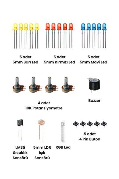 Fortor Arduino 124 Parça Başlangıç Seti ( Malzeme Kutulu )
