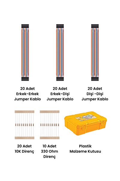 Fortor Arduino 124 Parça Başlangıç Seti ( Malzeme Kutulu )