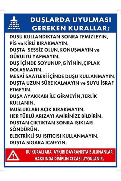 Emek İkaz Levhaları قواعد يجب أن تنام في علامة التحذير/التحذير الخاصة بالاستحمام