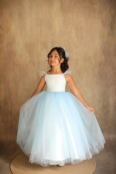 black white wedding Κοριτσίστικο Baby Blue Puffy φόρεμα