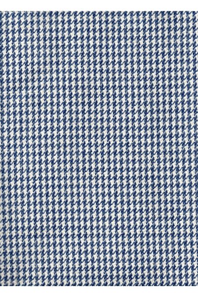 Enesar Home Keten Kaz Ayağı Döşemelik Kumaş Premium Dokuma Mavi