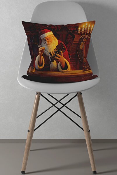 menesahome عيد الميلاد، سانتا، وسادة رمي عيد الميلاد، غطاء وسادة رمي عيد المي...