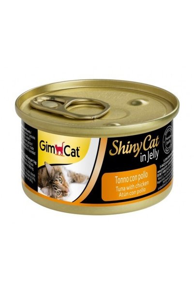 Gimcat طعام القطط المعلب GimCat ShinyCat Chicken with Tuna in Jelly - 70 جم