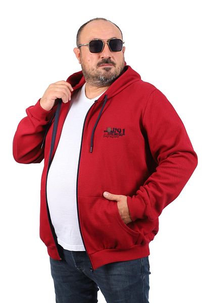 Starbattal Large Size Sweat Hooded Ninety One 22724-burgundy