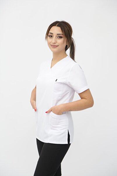 Ehil White Doctor/Nurse Uniform Alpaca Fabric Suit Uniform