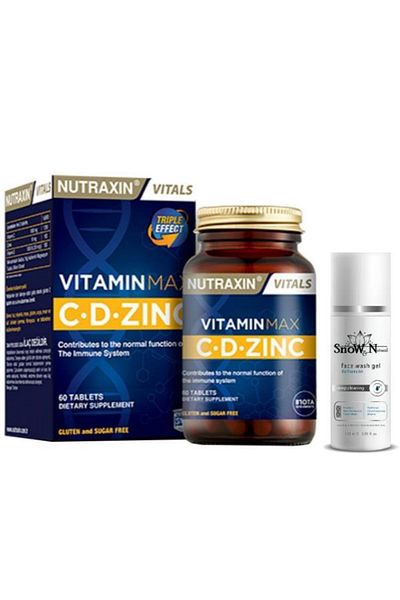 Nutraxin VitaminMaxCdZinc- 60 Tablets + 100ml Facial Cleansing Gel Gift
