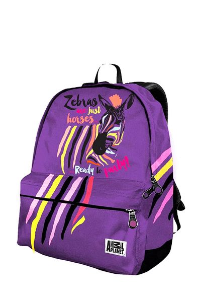 Trendix Animal Planet Zebra Printed Backpack (Trx-8E-Apzb) /