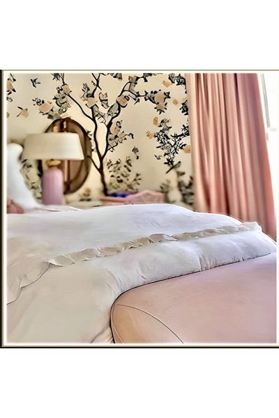 METİNEV White Color Frilly Double Duvet Cover Set