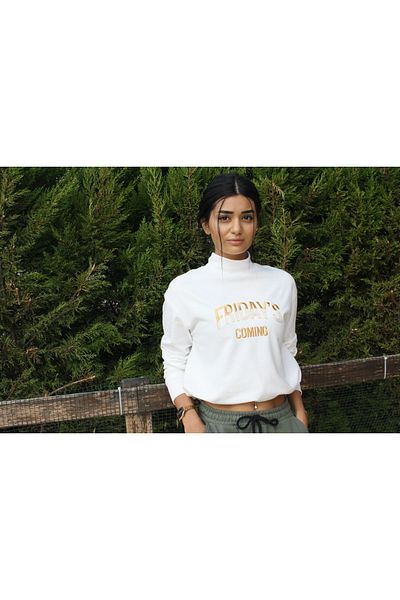 Sıvoza Half Turtleneck Waist Lace-up Sweatshirt