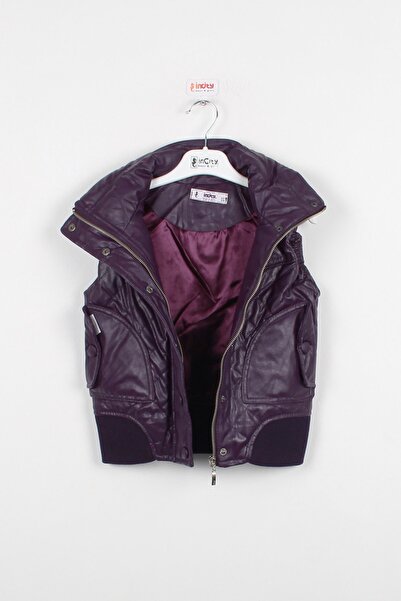 incity Girl's Purple Leather Vest