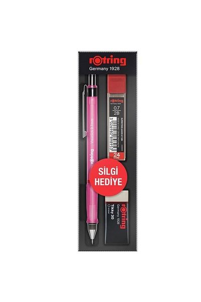 Rotring 0.7 mm Pink Min Eraser School Set - Visuclick Versatil Ro-Vk07