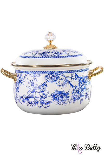 Miss Betty Blue Life 20 Cm Enamel Deep Pot