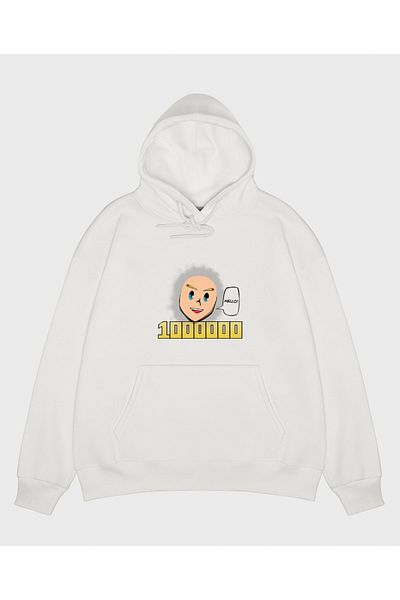 GreenMint Unisex Ecru Hooded Sweatshirt Lemillion