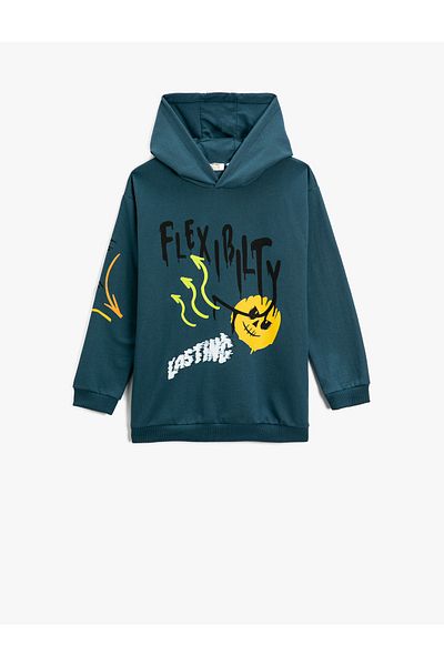 Koton Printed Hooded Sweatshirt