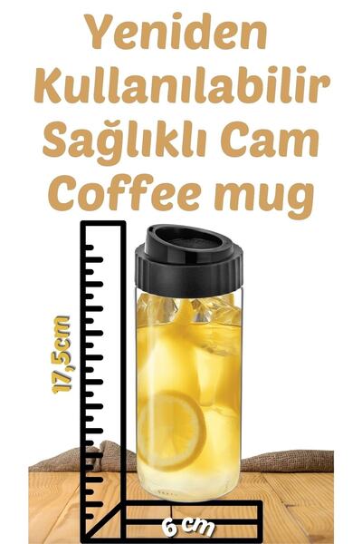 Comprox 2-Pack Coffee Mug 500ml Glass Coffee Cup Reusable Travel Cup