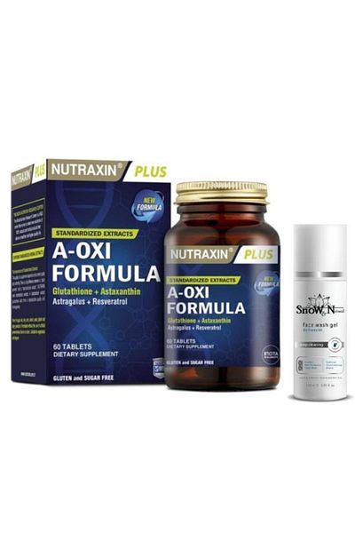 Nutraxin A Oxi Formula 60 Capsules Food Supplement and Facial Cleansing Gel - 100ml Gift