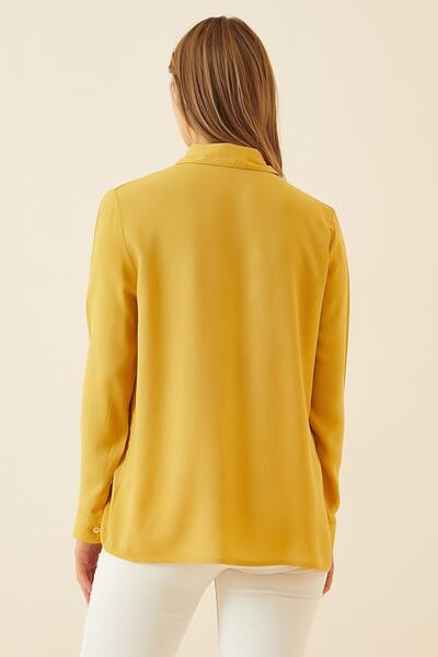 NARKISS Ipeksi Dokulu Regular Fit Hardal Gömlek