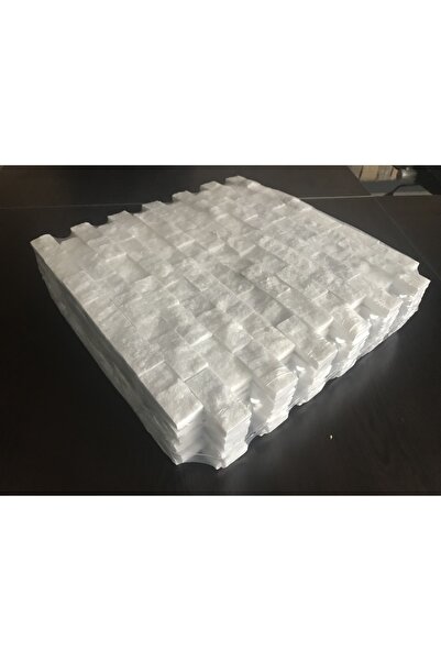 Doğaltaş Beyaz Mermer 2,3x4,8 Cm Fileli Duvar Cephe Kaplaması