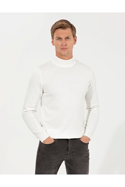 Pierre Cardin Ecru Slim Fit Erkek Triko Kazak