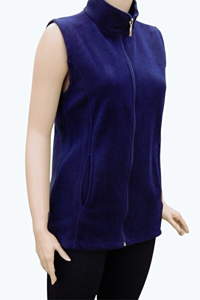 Giyimde Evrim Lacivert Polar Yelek Kadın
