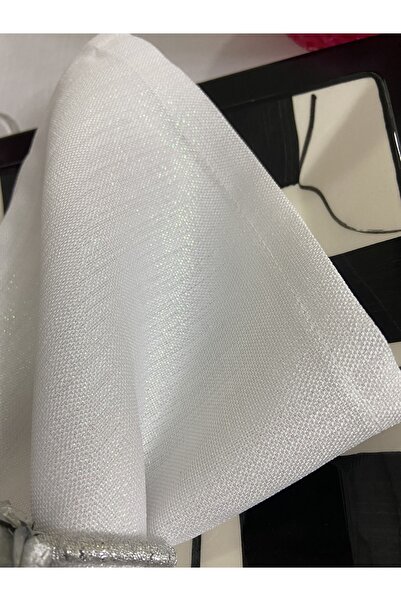 Zeren Home Keten Görünümlü Simli Dertsiz Servis Peçetesi 35x35 Beyaz 12 Adet