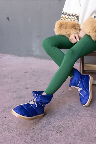 ANGELİNA JONES Cizme de damă Milena Blue Parasut din material textil
