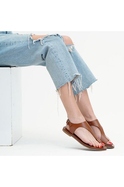 BodrumSandals Sandale Bodrum pentru femei, din piele, bronzată manual - B2052