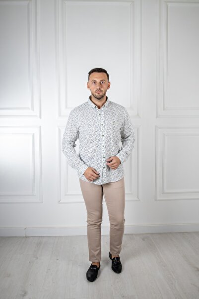 Sarar Interview Şal Desen Haki Gömlek