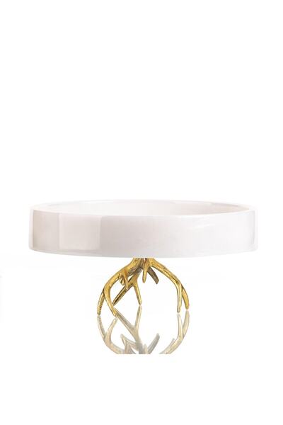 MIARIK DESIGN & DEKORASYON Dekoratif Beyaz Renk Geyik Boynuzu Aksesuarl Merme...