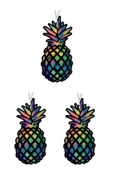 Jethızında 3'lü Set Ananas Tasarımlı Dekoratif Araç Kokusu