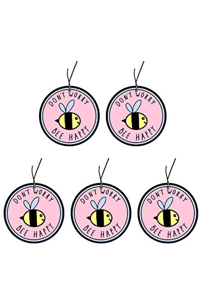 Jethızında 5'li Set Tatlı Arı Don't Worry Bee Happy Tasarımlı Dekoratif Oto K...