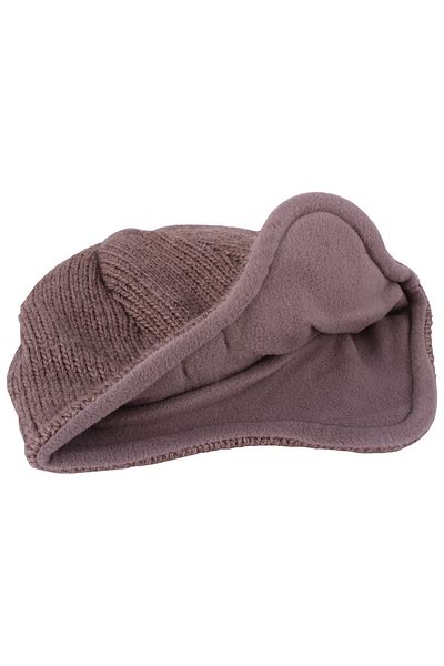FORUM Eared Beret Brown Open Outside Knitwear Inside Fleece Flexible Model 9812-3520